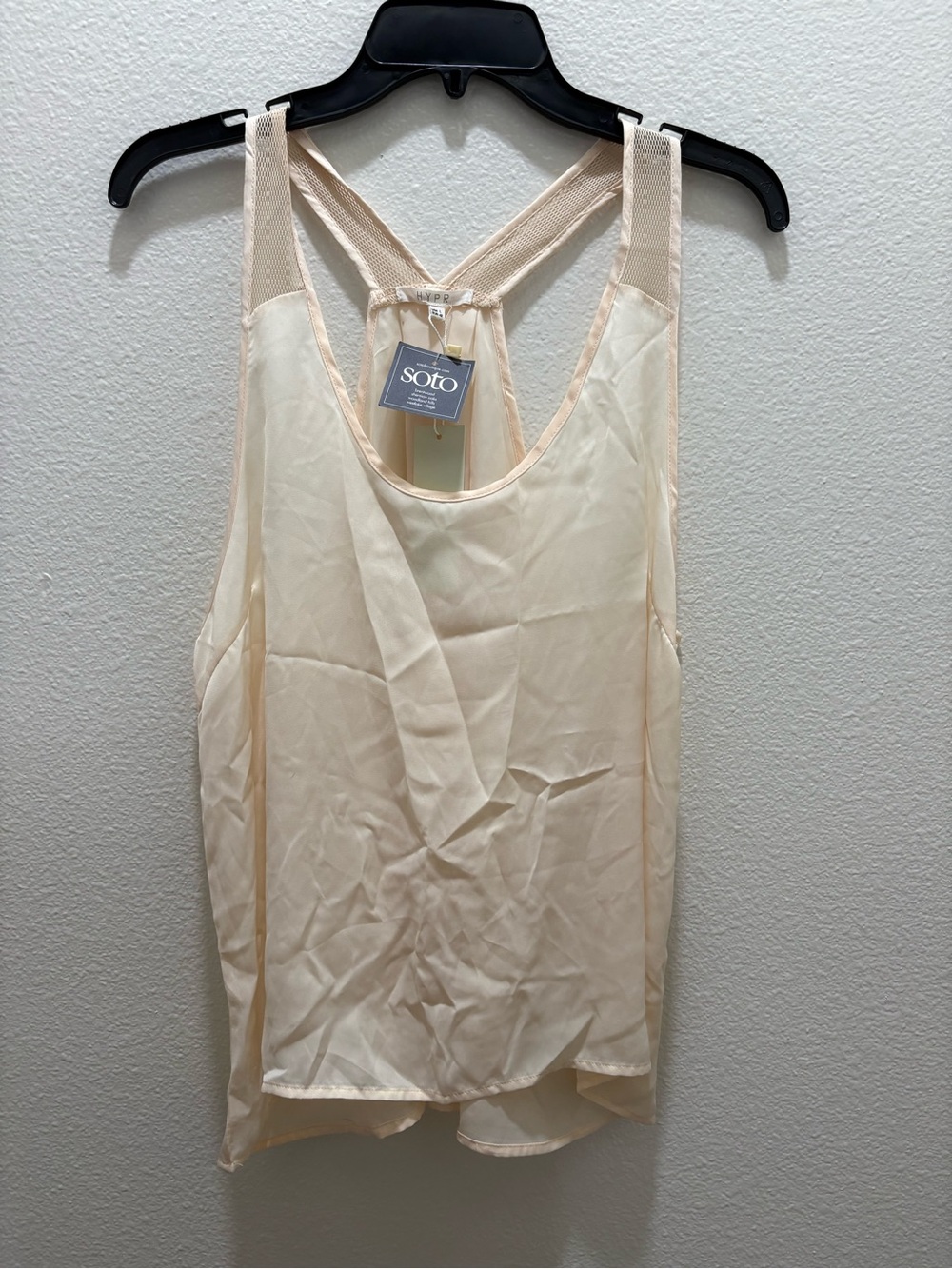 Women's Cream Chiffon Racerback Tank